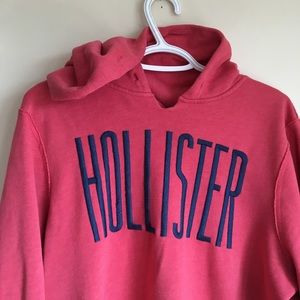 Hollister Spell Out Logo Red Hoodie